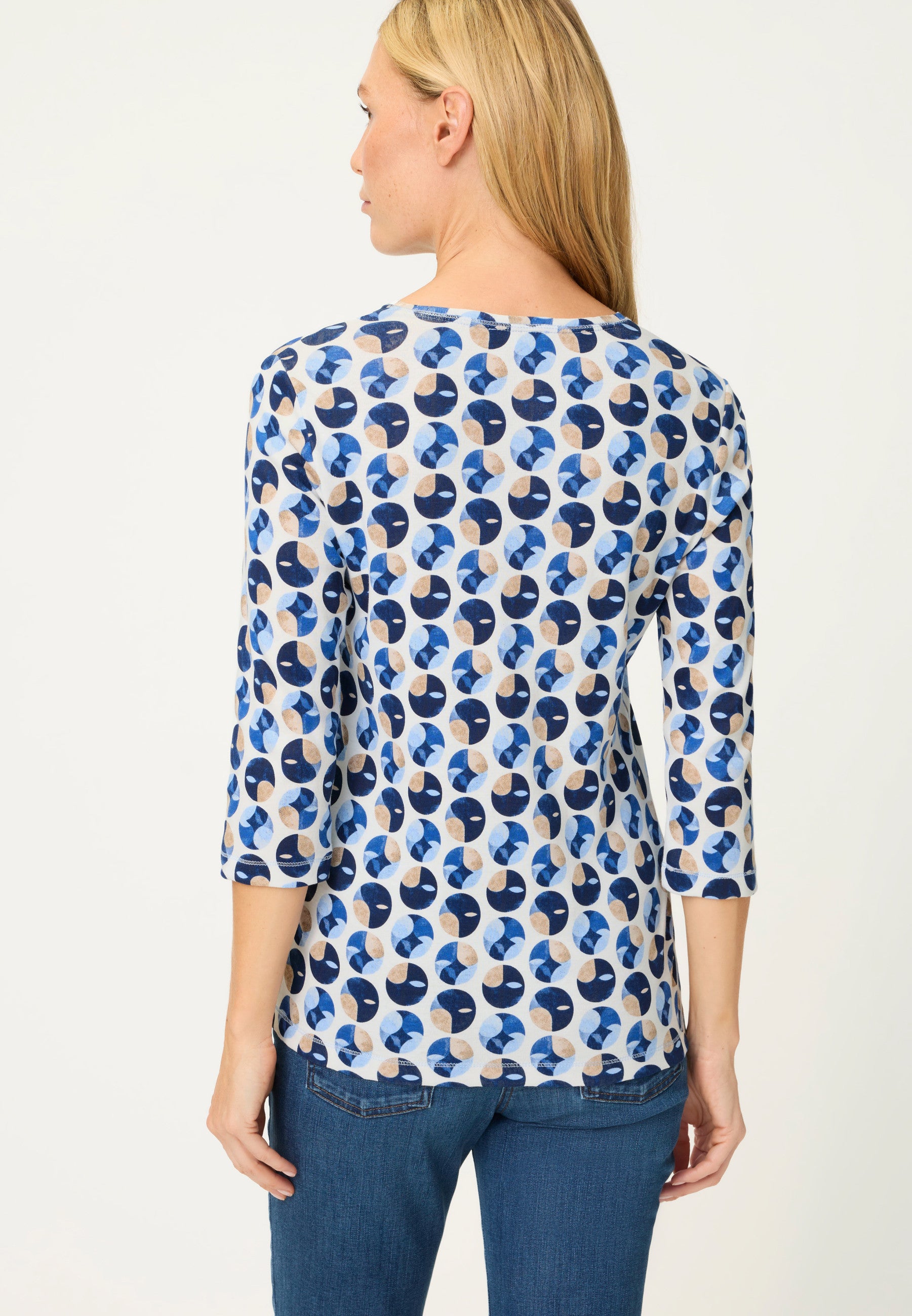 Blue Geometric Printed Top