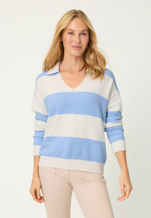 Blue Block Striped Sweater