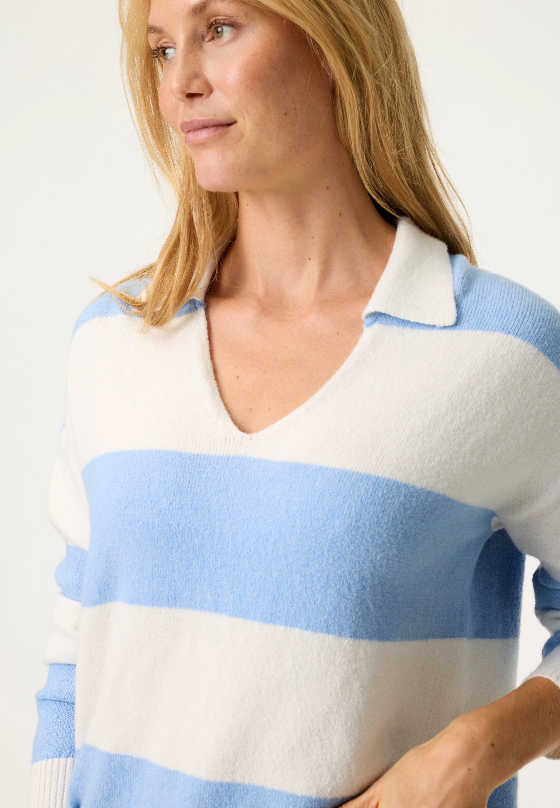 Blue Block Striped Sweater