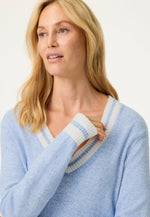 Load image into Gallery viewer, Blue V-Neck Sweater
