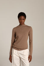 Load image into Gallery viewer, Taupe Mock Neck Sweater
