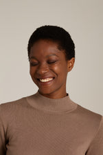 Load image into Gallery viewer, Taupe Mock Neck Sweater
