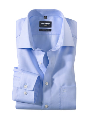 Blue Modern Fit Textured Shirt