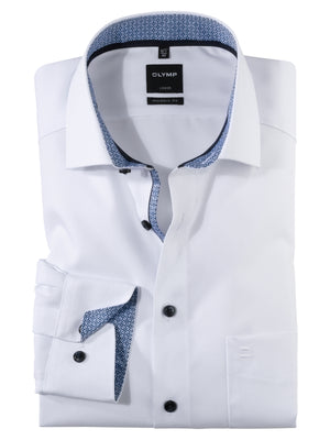 White Contrast Collar Shirt