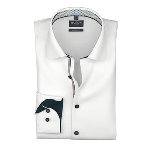 White Contrast Collar Shirt