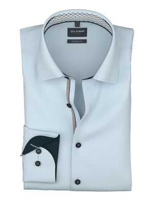 Sky Contrast Collar Shirt