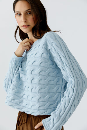 Blue Cable Knit  Jumper
