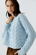 Load image into Gallery viewer, Blue Cable Knit  Jumper
