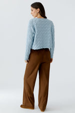 Load image into Gallery viewer, Blue Cable Knit  Jumper
