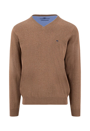 Brown Classic V-Neck Sweater