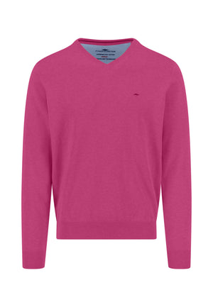 Pink Classic V-Neck Sweater