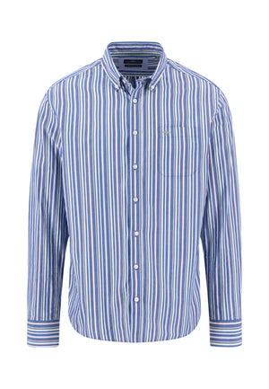 Blue Poplin Stripe Shirt