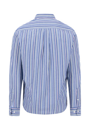 Blue Poplin Stripe Shirt