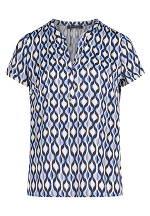 V-Neck Geo Print Blouse