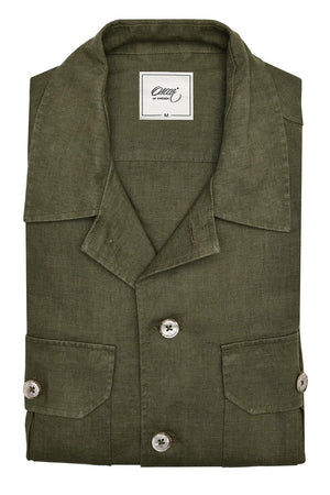 Khaki Linen Overshirt