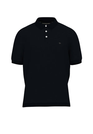 Navy Knitted Polo Shirt