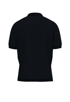 Navy Knitted Polo Shirt