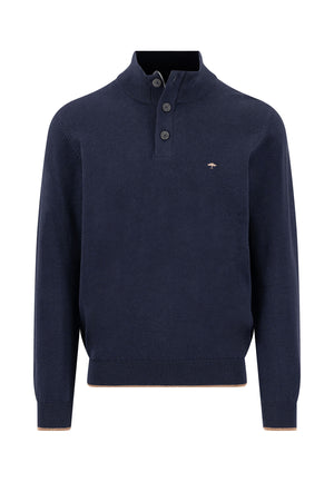 Navy Button Sweater