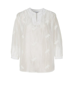 White Floral Embroidered Tunic