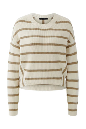 White Camel Stripe Jumper