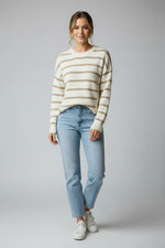 Load image into Gallery viewer, White Camel Stripe Jumper
