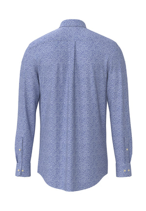Blue Mini Flower Print Shirt