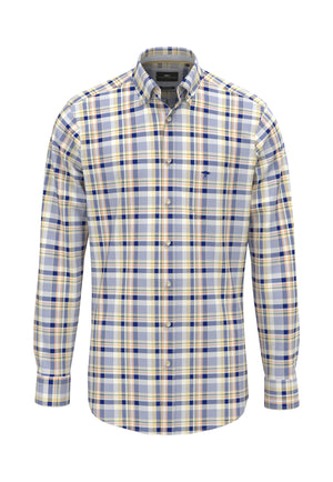 Yellow Washed Check Oxford Shirt