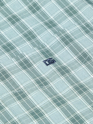 Green Check Print Shirt