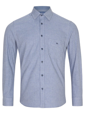 Blue Houndstooth Print Shirt