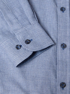 Blue Houndstooth Print Shirt