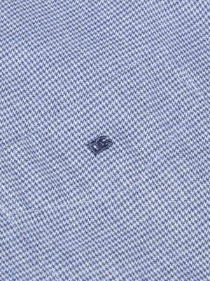 Blue Houndstooth Print Shirt