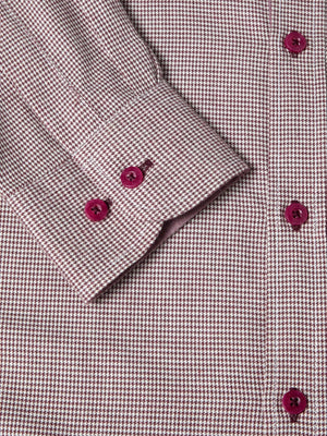 Red Houndstooth Print Shirt