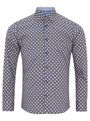 Navy Medallion Print Shirt