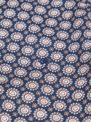 Navy Medallion Print Shirt