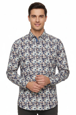 Geometric Mosaic Print Shirt