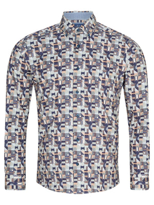 Geometric Mosaic Print Shirt