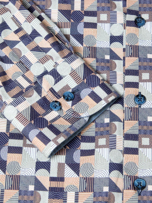 Geometric Mosaic Print Shirt