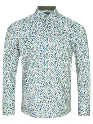 Multicoloured Feathers Print Shirt