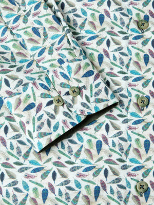 Multicoloured Feathers Print Shirt