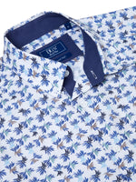 Load image into Gallery viewer, DG&#39;s Drifter Short Sleeve Casual Shirt White and Blue
