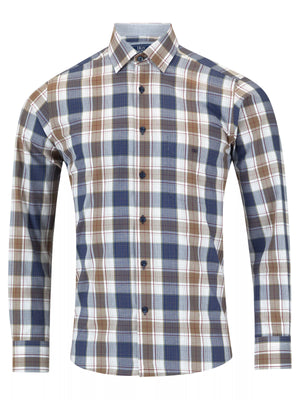 Brown Multi Check Print Shirt