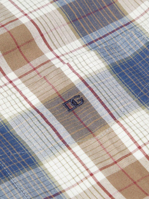 Brown Multi Check Print Shirt