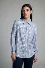 Load image into Gallery viewer, Navy Botanical Print Shirt

