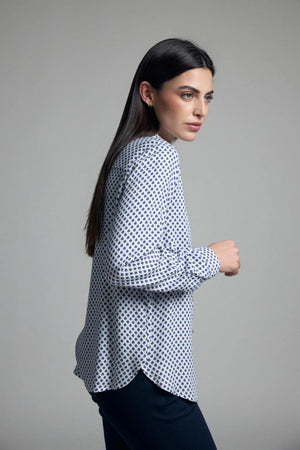 Navy Botanical Print Shirt