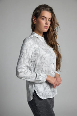 Grey Floral Print Shirt