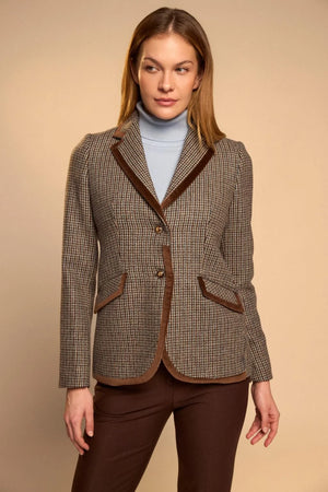 Chocolate Houndstooth Blazer