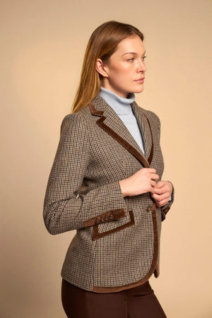 Chocolate Houndstooth Blazer
