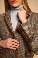Load image into Gallery viewer, Chocolate Houndstooth Blazer
