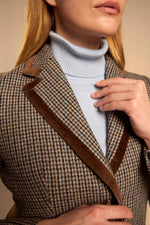 Load image into Gallery viewer, Chocolate Houndstooth Blazer
