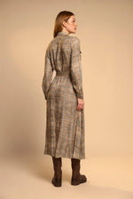 Load image into Gallery viewer, Camel Houndstooth Printed Dress
